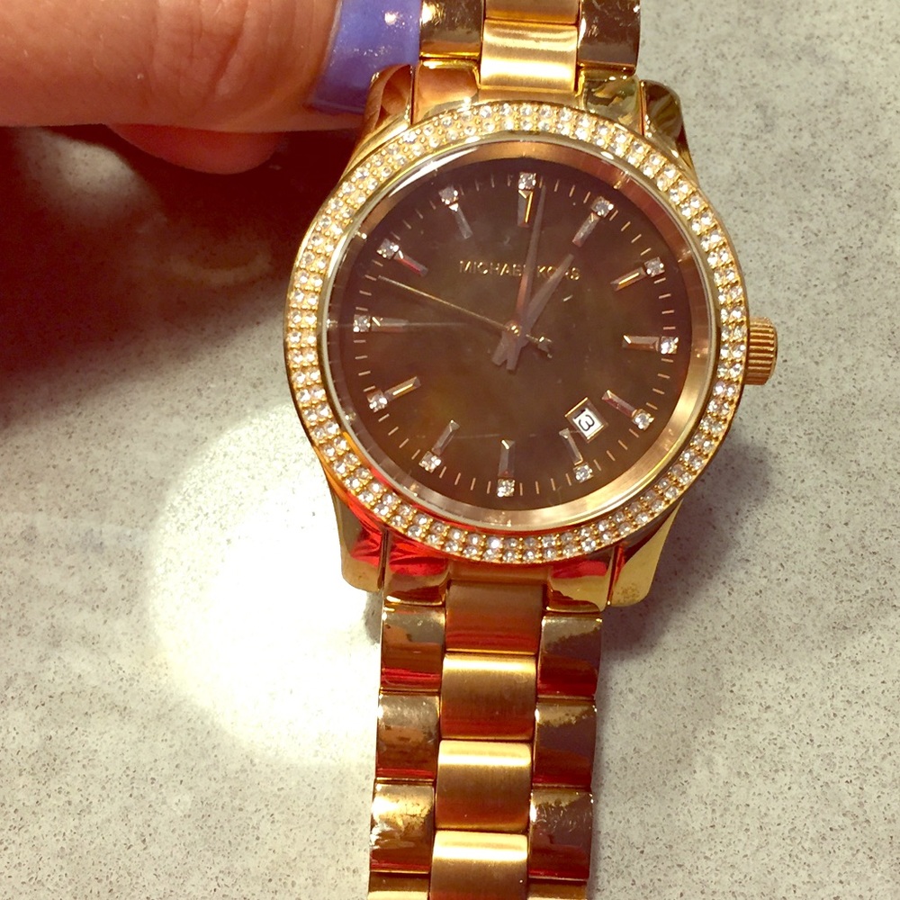 Rose Gold & Brown Opal Michael Kors Watch